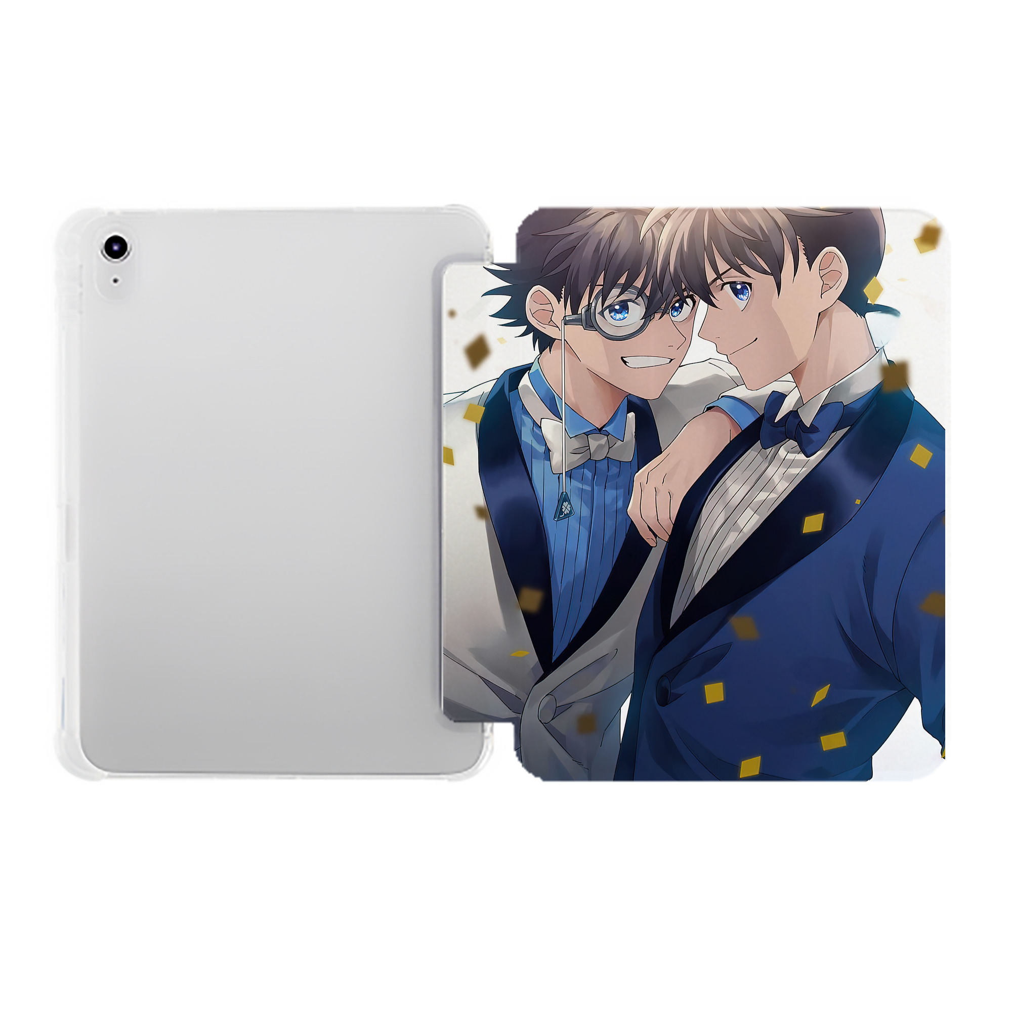 （画像用） 名探偵コナン Detective Conan IPad ケース ペン収納付き 三つ折りスタンド PUレザー×シリコン 対応機種9.5/10.5/10.9インチ